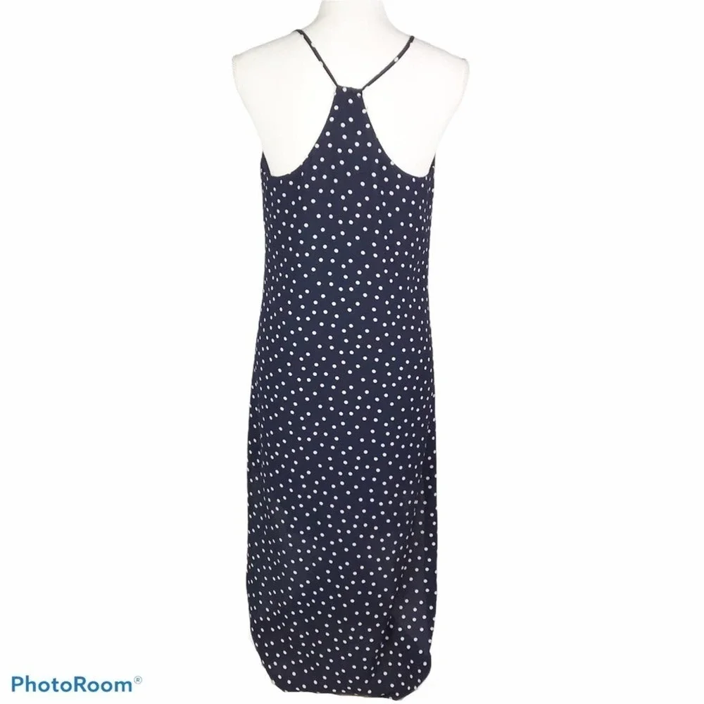 Aqua polka dot racerback midi dress navy blue - Picture 3 of 7